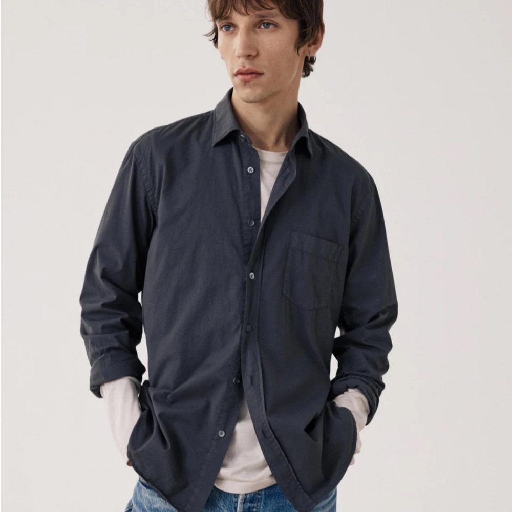 Hartford Dark Blue Casual Button Down Shirt
